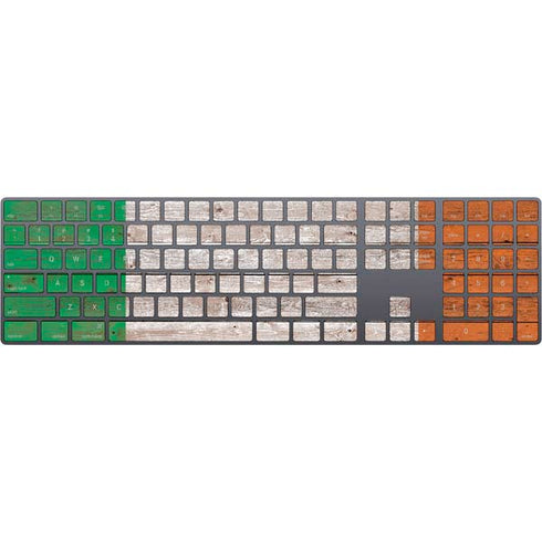 Ireland Flag Dark Wood Magic Keyboard with Numeric Keypad Skin
